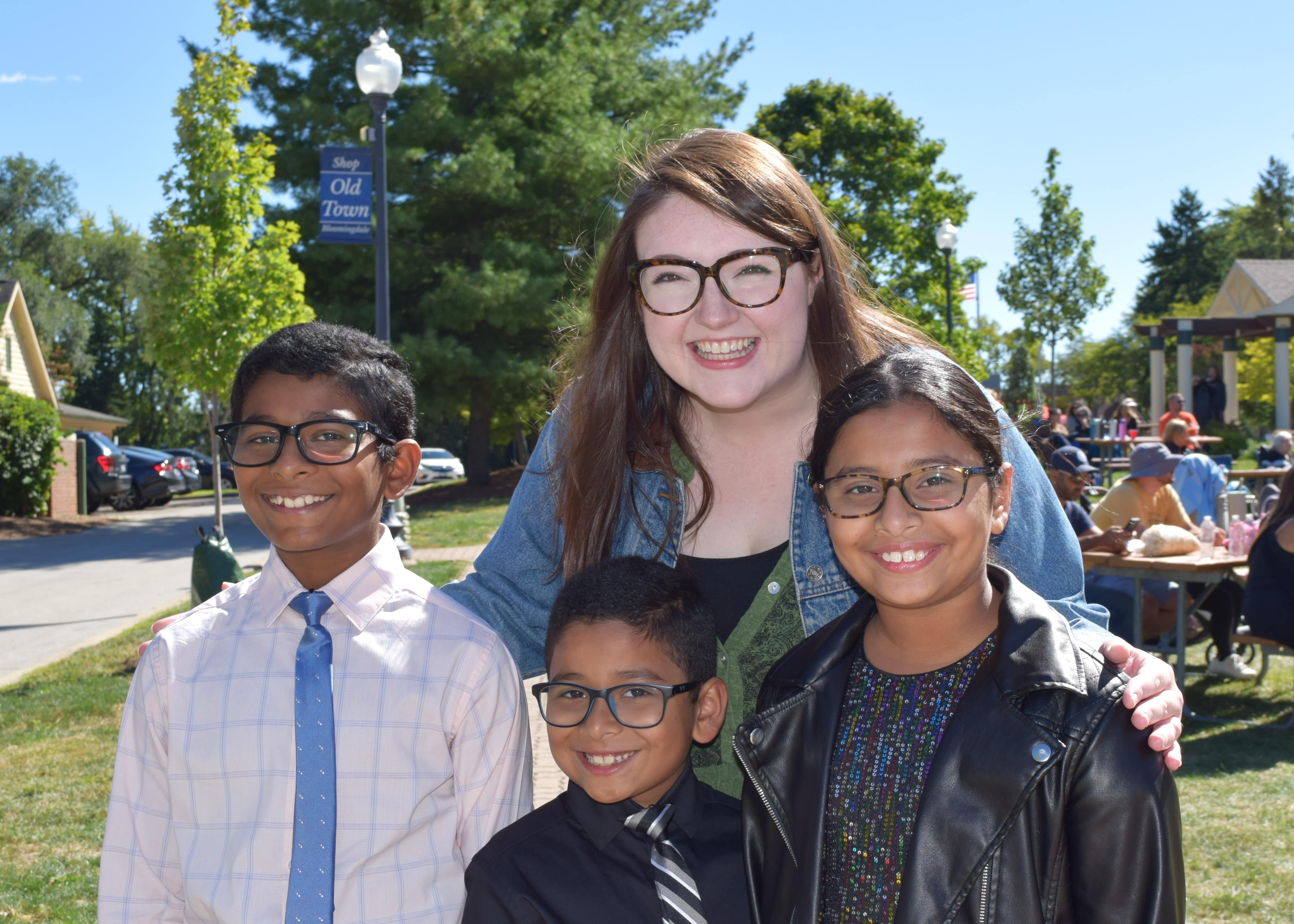 Miss Madeline with Mia, Noah and Abel at Septemberfest 2024